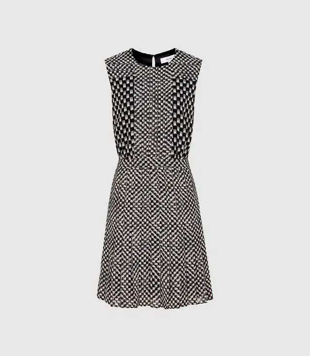 Reiss Nancy Mini Dress Black Print Size 8 photo 5