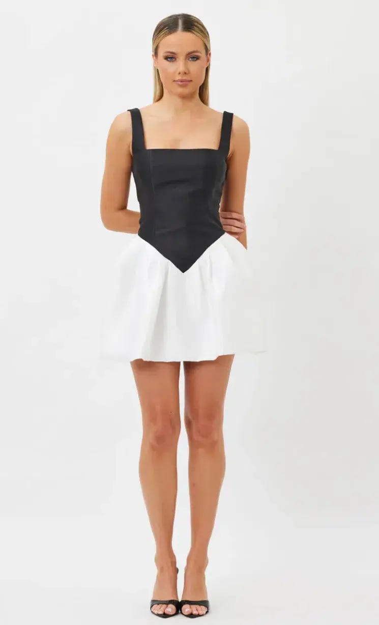 Bianca & Bridgett Alba Mini Dress Black & White Size XL / 14 AU 14 photo 3