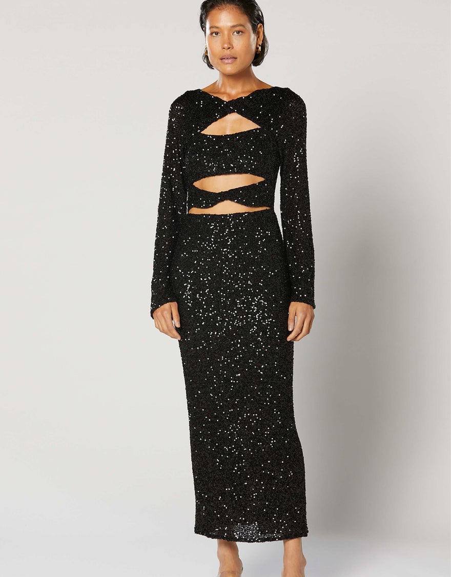 Winona Halle Midi Dress, Black photo 3
