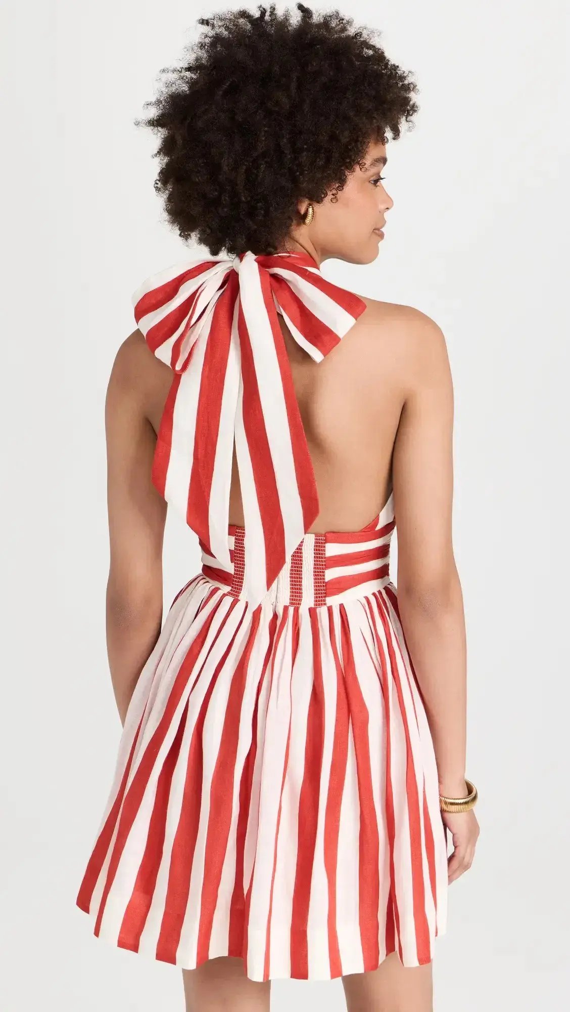 Zimmermann The Alight Halter Mini Dress in Red/Cream Stripe Size 0P / AU 6 photo 3