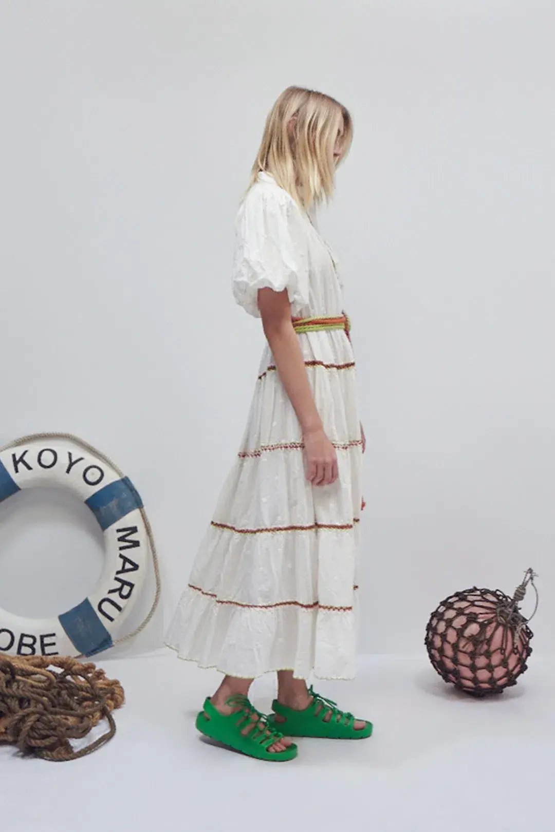 Alemais Giselle Embroidery Midi Dress White Size 14 photo 3