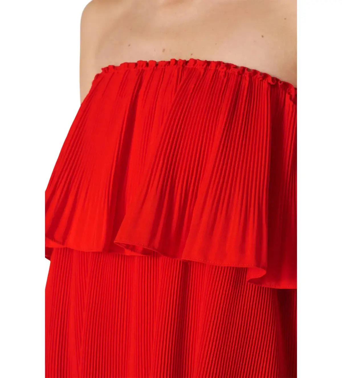 Essentiel Antwerp Valentina Ruffled Midi Dress Berry Red Size AU 10 photo 5