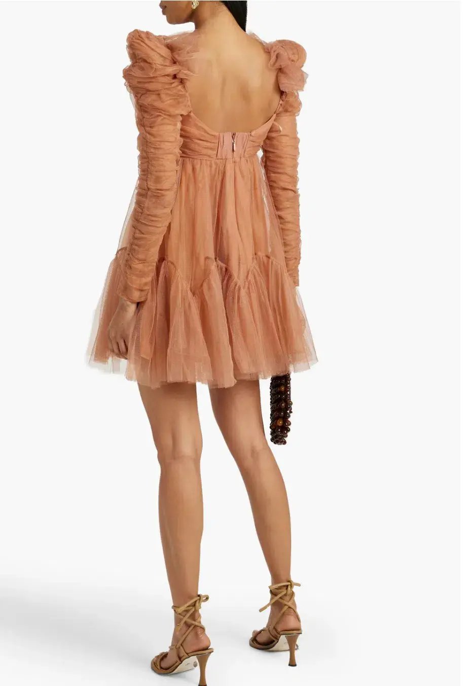 Zimmermann Tulle Ruched Mini Dress Lipstick Size 0P / AU 6P photo 2