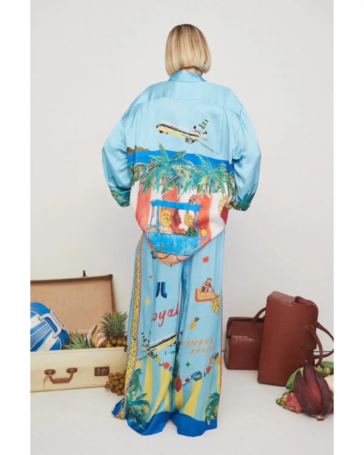 Alemais All Aboard Silk Shirt and Pant Set Print Size AU 16 photo 2