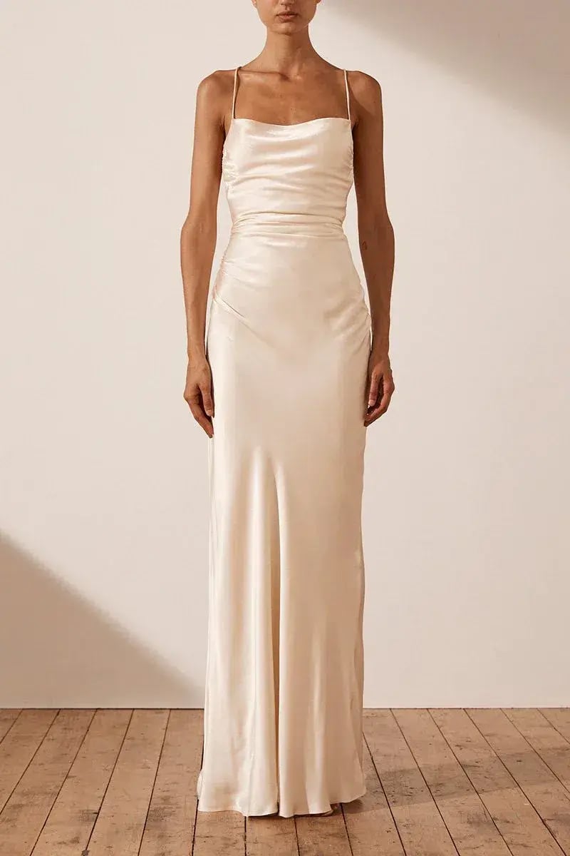 Shona Joy La Lune Lace Back Maxi Dress Cream Size 6 photo 2