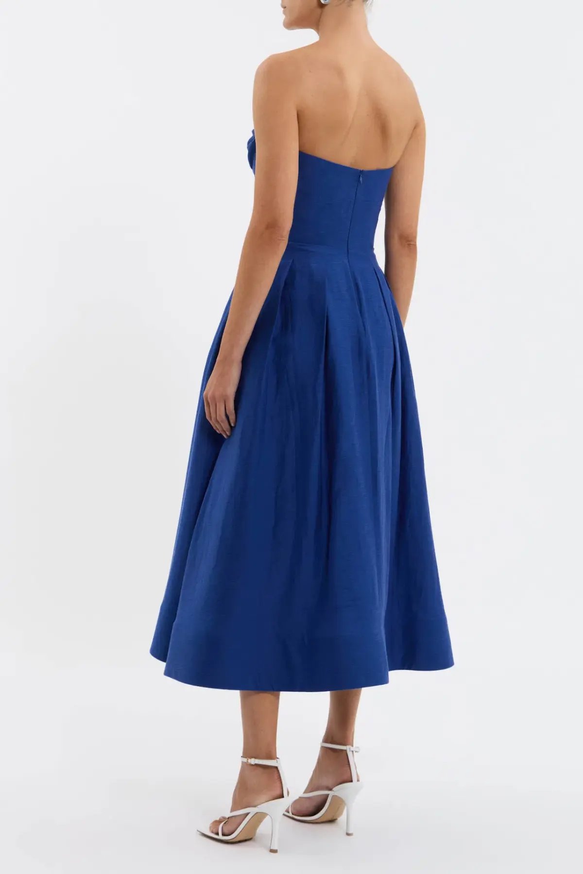 Rebecca Vallance Cera Strapless Midi Dress Blue Size 4 photo 3