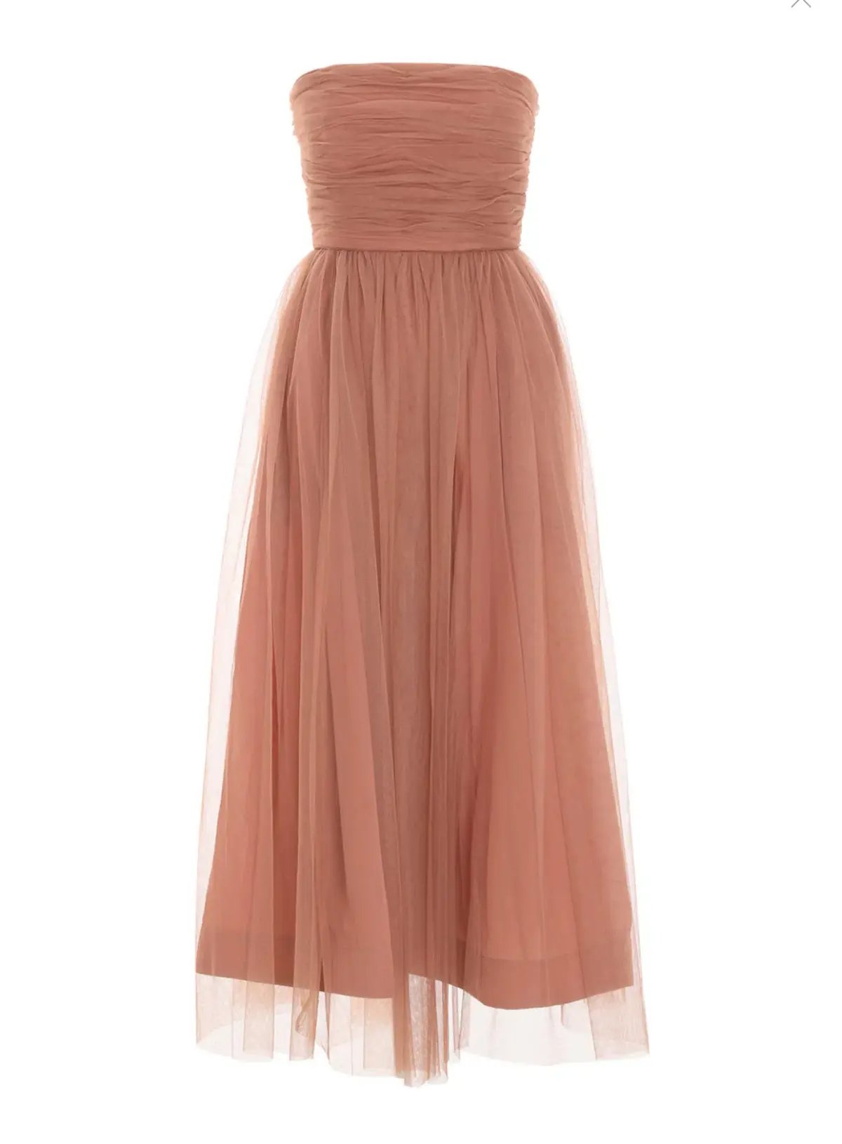 Zimmermann Lipstick Tulle Strapless Midi Dress in Lipstick Nude Size 1/AU 10 photo 3