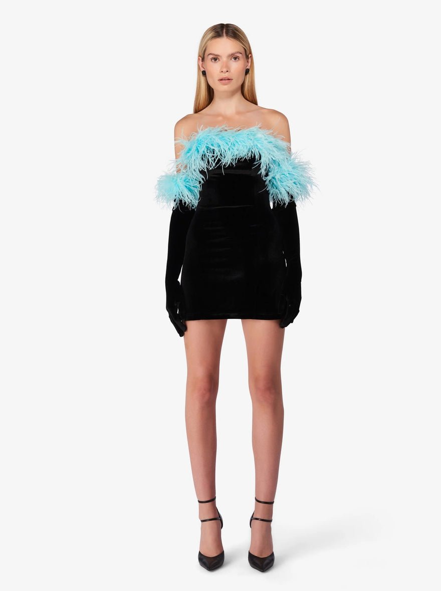 Miscreants Cupid Dress & Gloves In Turquoise photo 2