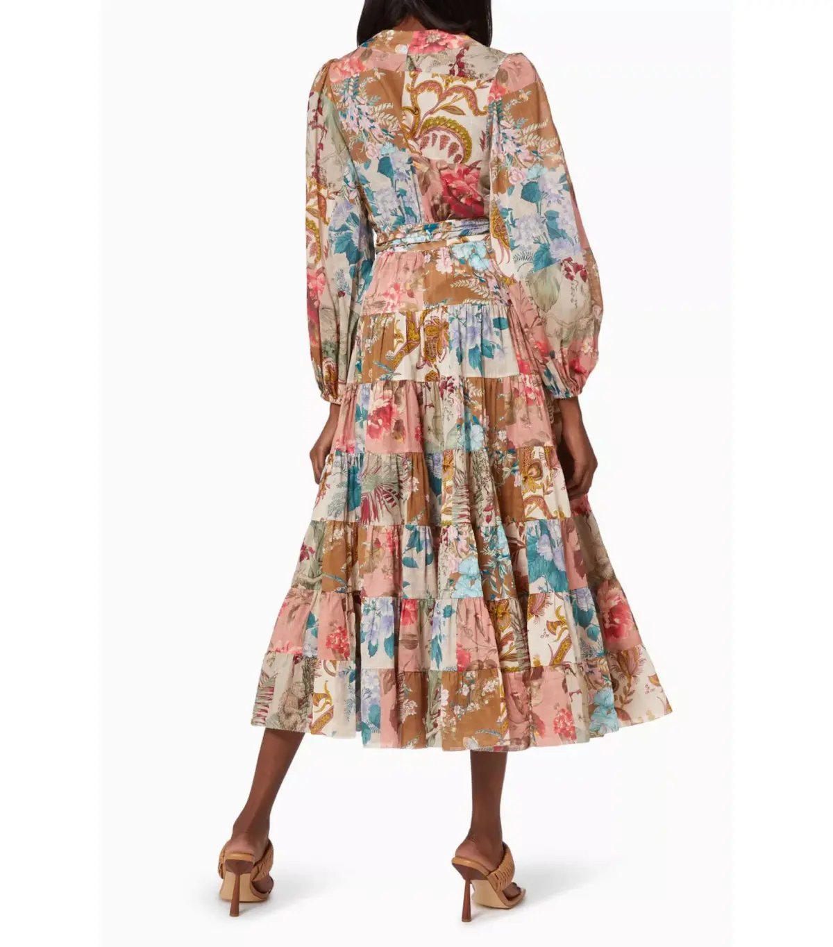 Zimmermann Cassia Patch Wrap Midi Dress Print Size 1 / AU 10 photo 3