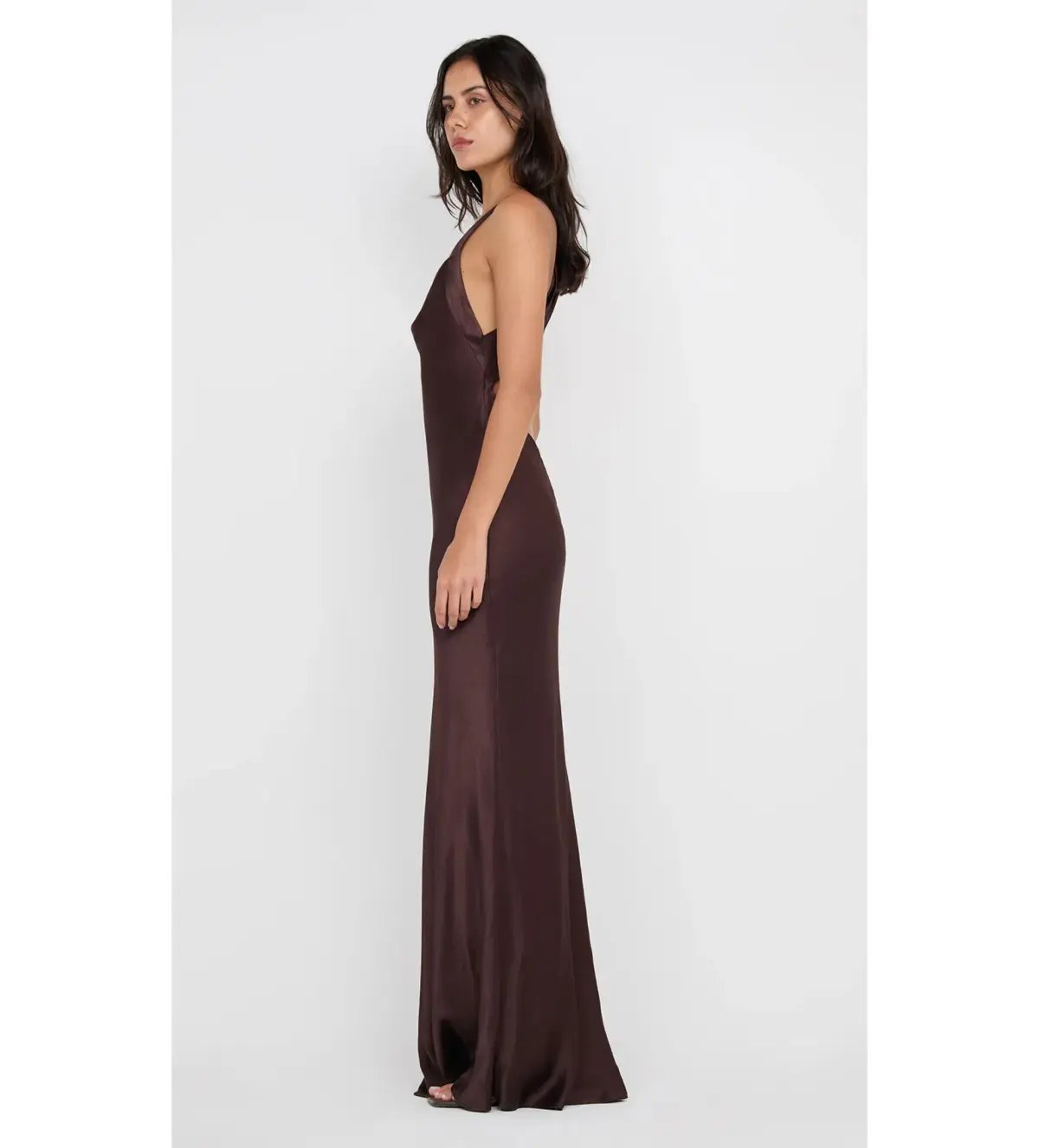 Bec & Bridge Gia Halter Maxi Dress Dark Chocolate Size 8 photo 3