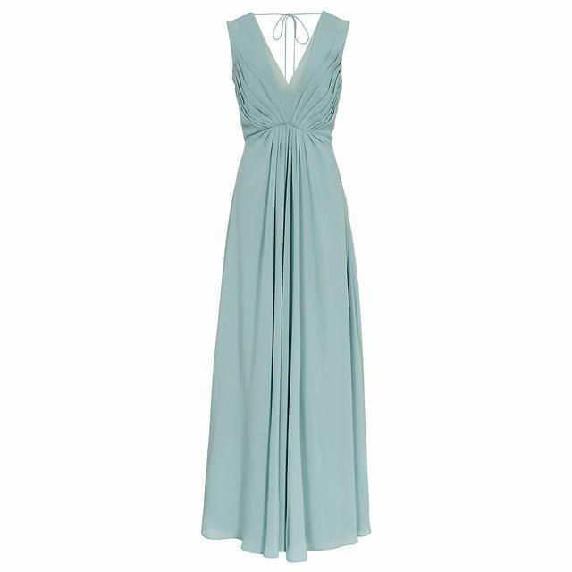 Reiss Evie dress blue maxi V neck low back photo 4