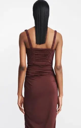 Dion Lee Smocked Doric Corset Dress Oxblood Red Size 10 photo 3