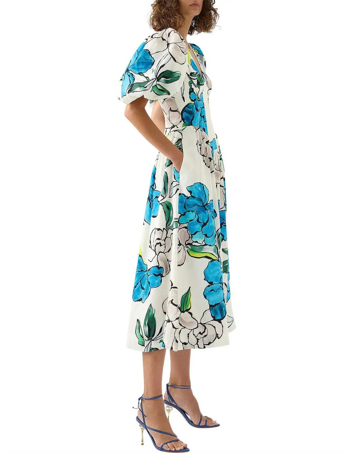 Aje Pedestal Corseted Midi Dress Floral Size 16 photo 2