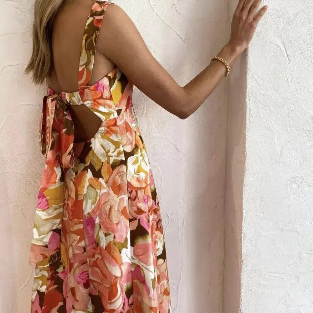 Acler Tate Midi Dress Pink Bouquet Size 12 photo 3