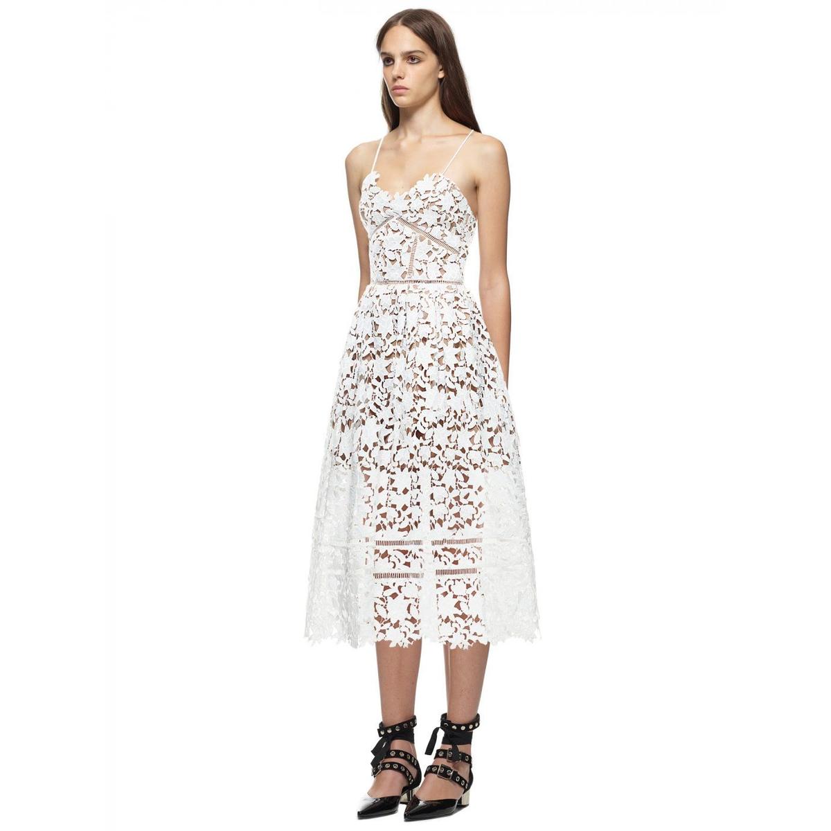 Self Portrait Azaelea Dress White Size 12 photo 2