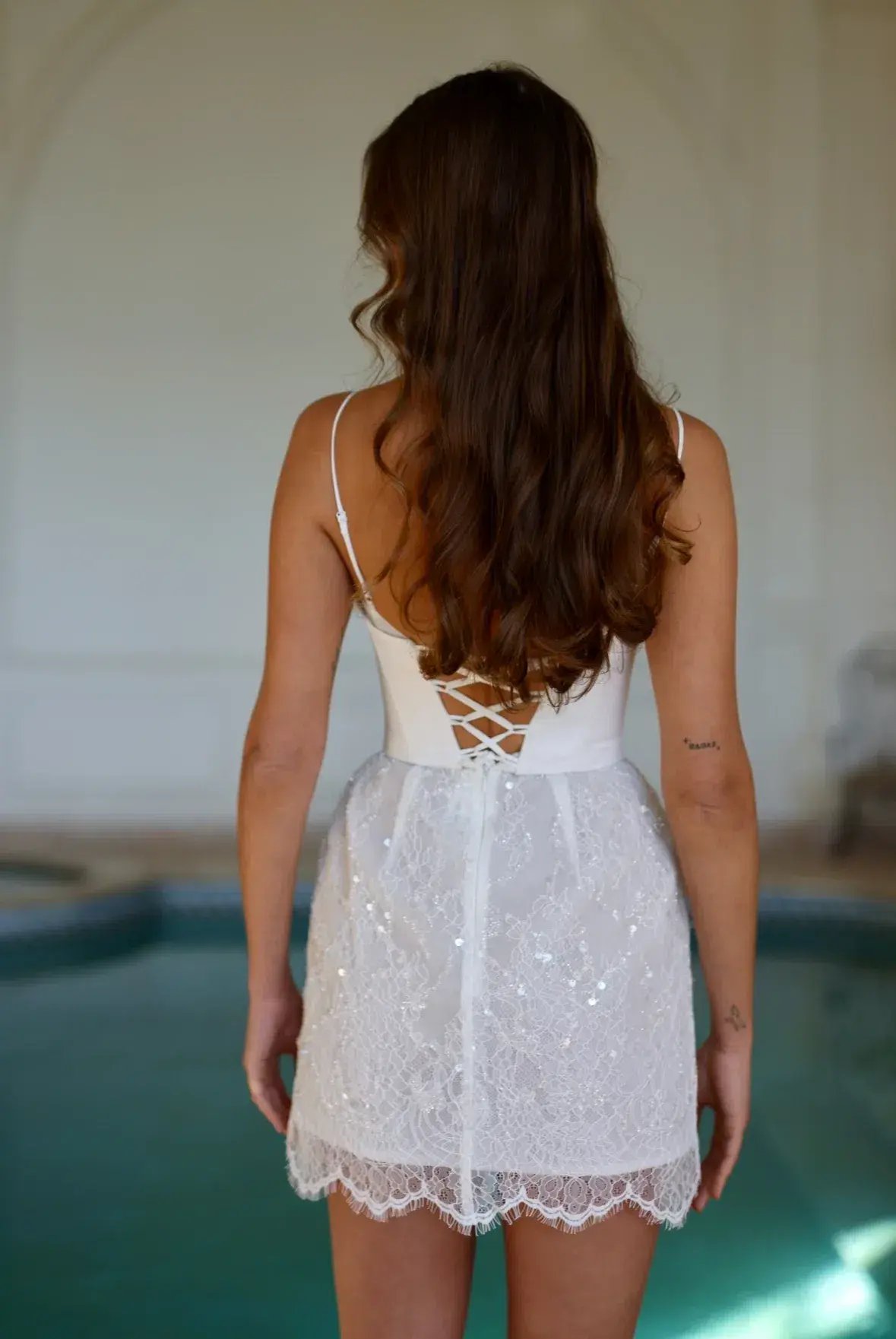 Rosie Etienne Sophie Mini Dress in White Size AU 8 photo 6