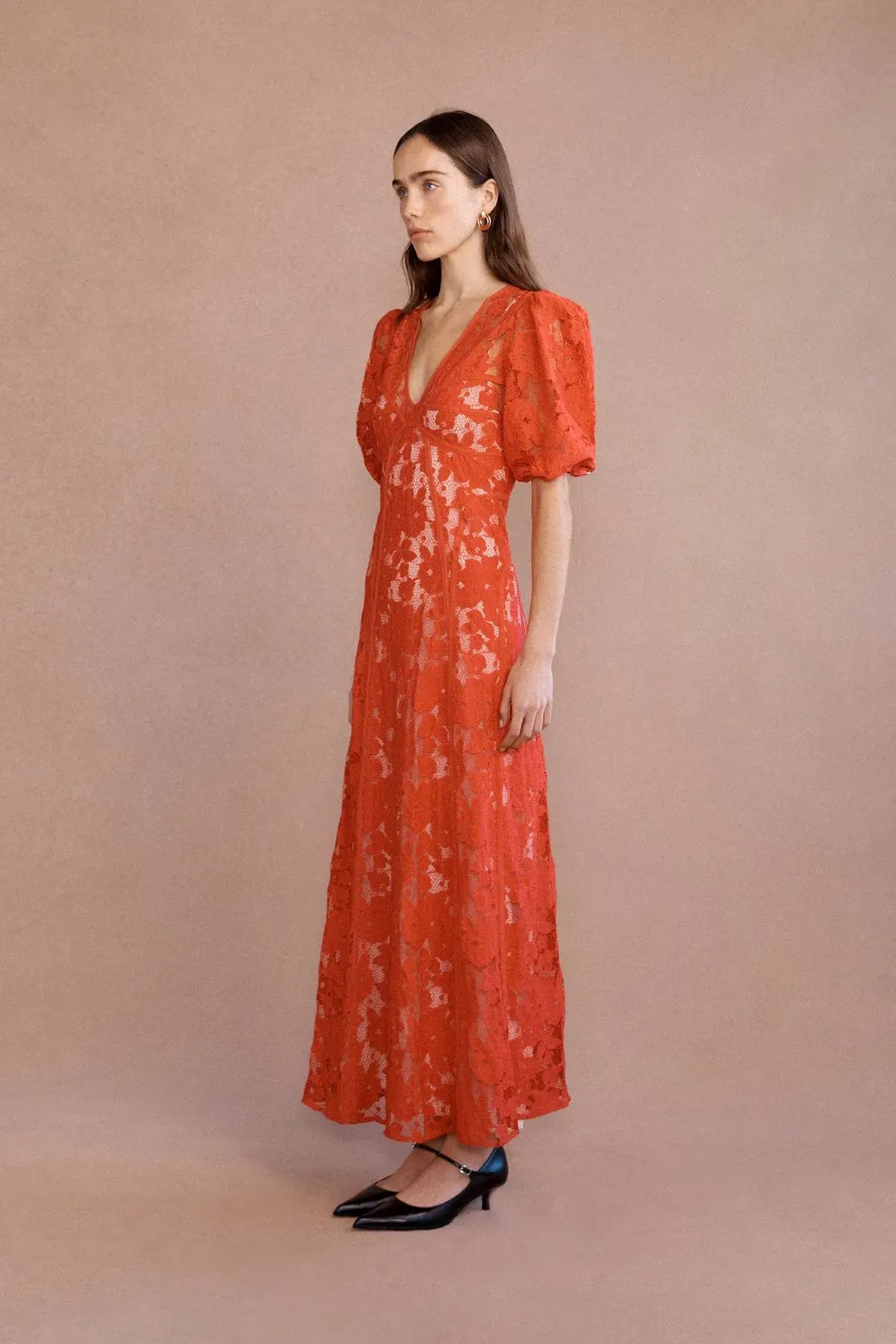 Lovaan Adeline Midi Dress Cherry Size 12 photo 2