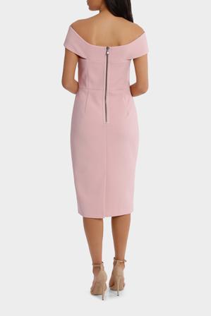Wayne Cooper Cross Front Dress Rose Pink Size 16 photo 3
