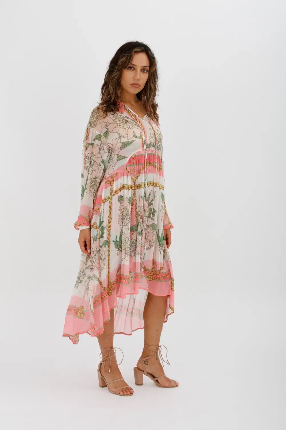 Trelise Cooper Turning Point Dress Pink Floral Print Midi Dress Size M/Au 12 photo 5