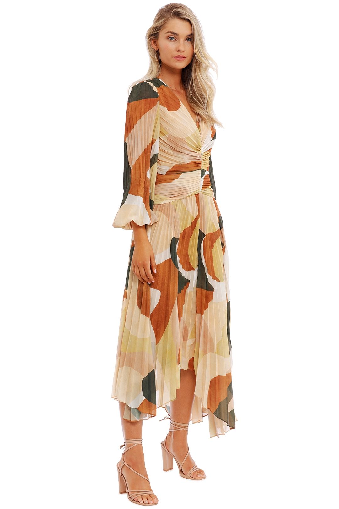 Retro Resort Pleated Midi Dress photo 2