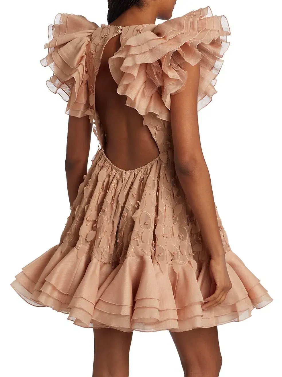 Zimmermann Dancer Frilled Mini Dress Blush Size 0 / 8 AU photo 3
