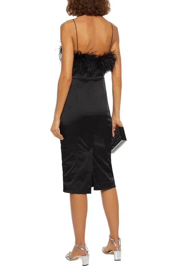 Veronica Beard Strapless Feather Dress Black Size 12 photo 3
