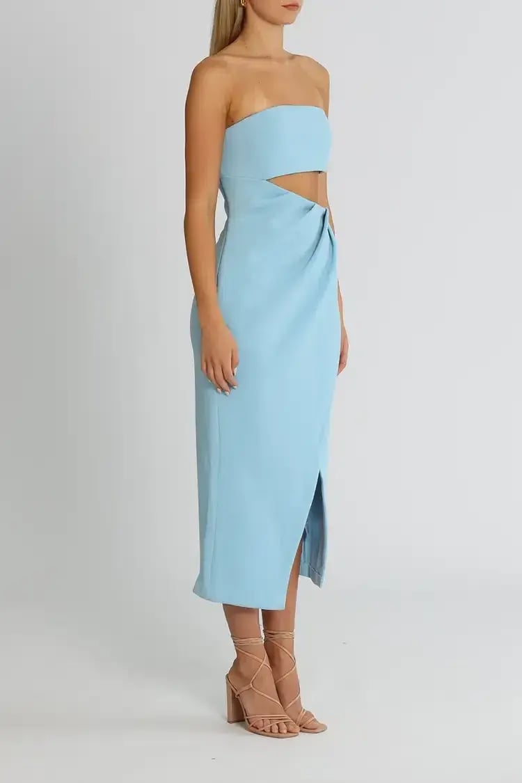 Misha Medora Midi Dress Powder Blue Size 6/XS photo 2