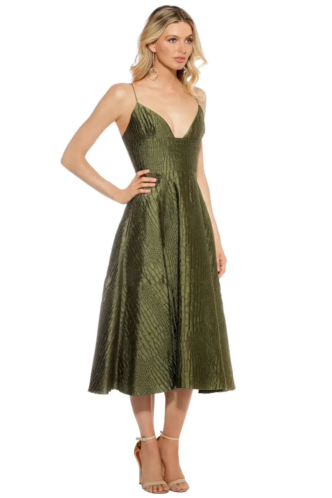 Alex Perry La Verne Silk Dress Green Size 10 photo 2