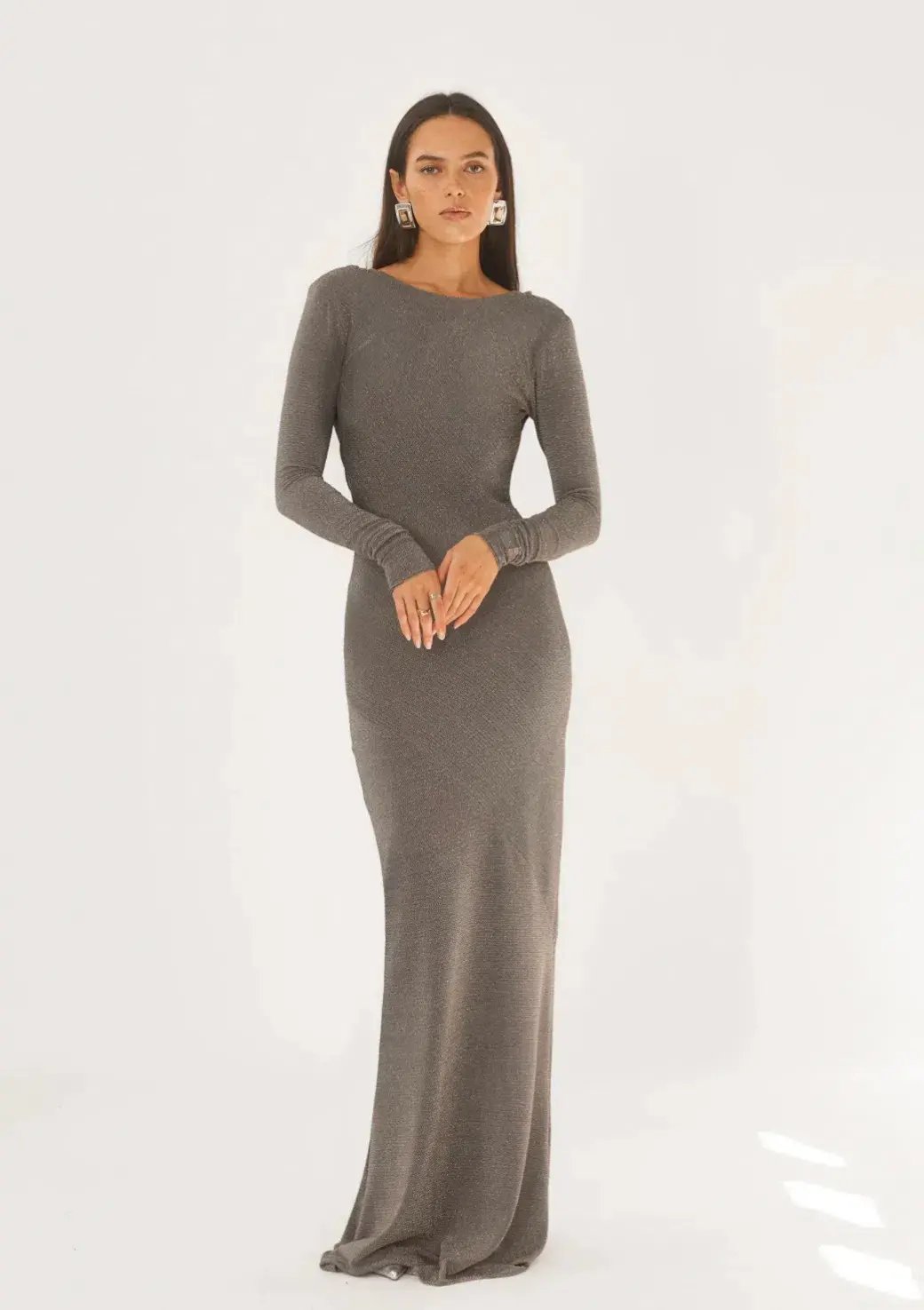 Arcina Ori Jen Gown Silver Size 8 photo 2