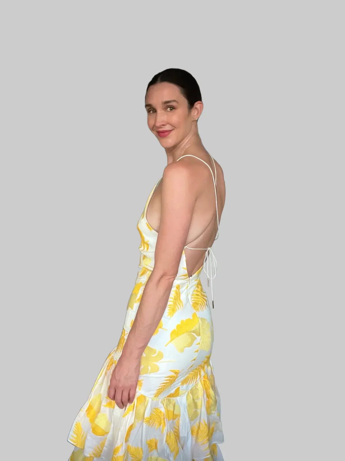 Acler Wray Dress Yellow Print Size 8 photo 4