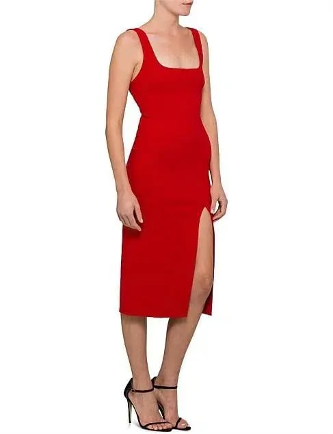 Bec & Bridge C'est Cool Midi Dress Red Size 6 photo 3