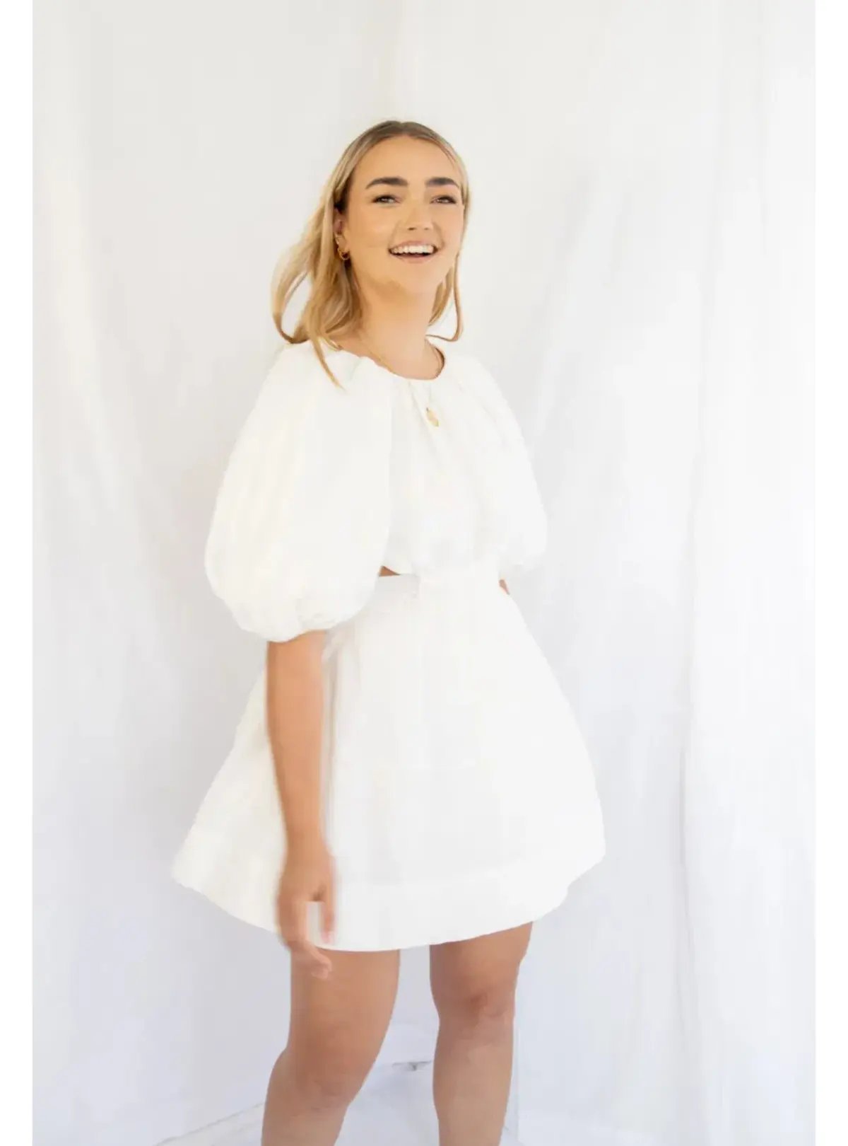 Aje Mimosa Cut Out Mini Dress in Ivory Size AU 6 photo 6