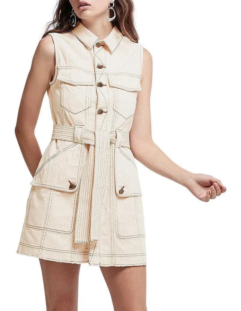 Aje Silvatica Mini Dress Beige Size 6 photo 5