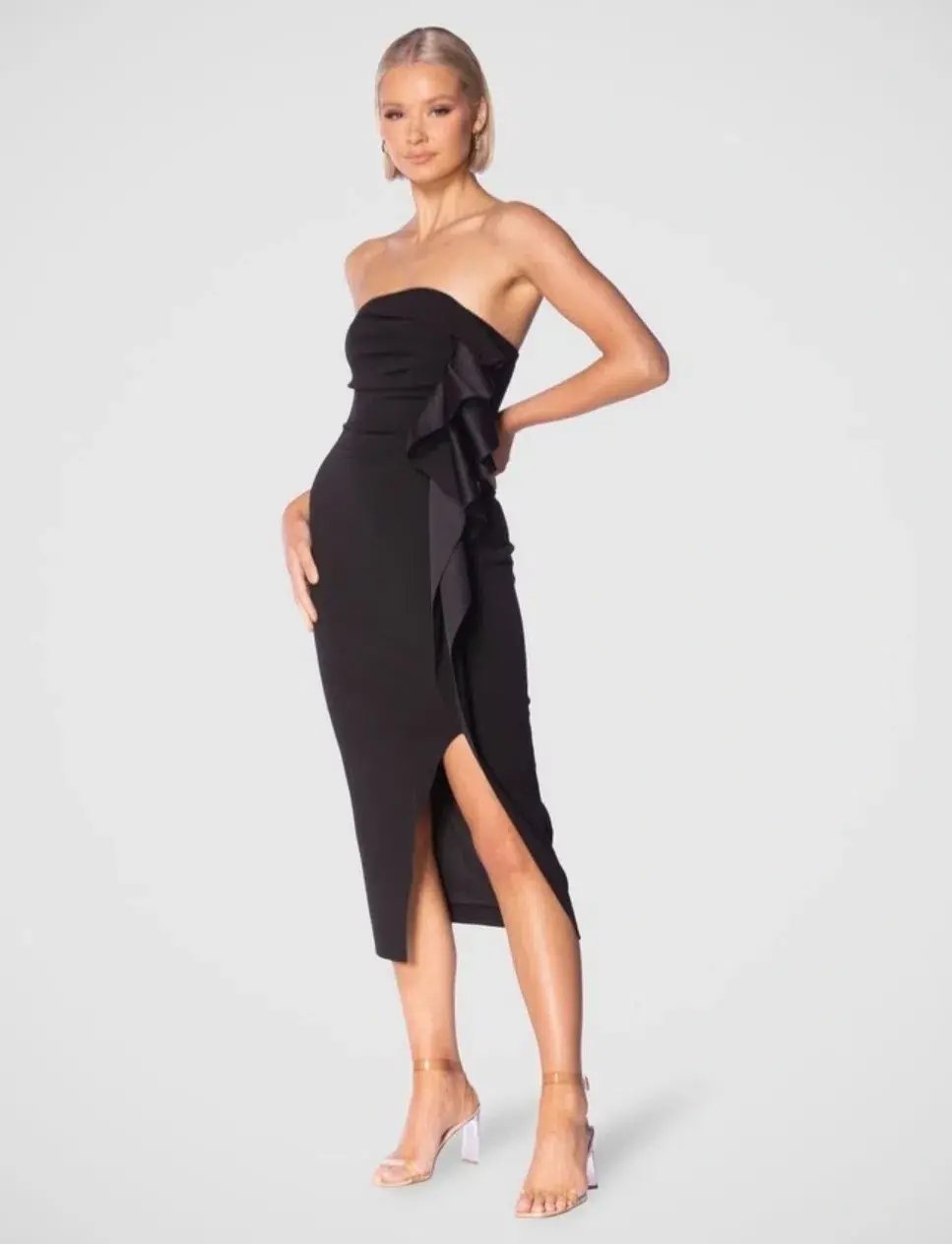 Pilgrim Pandora Midi Dress Black Size 10 photo 2