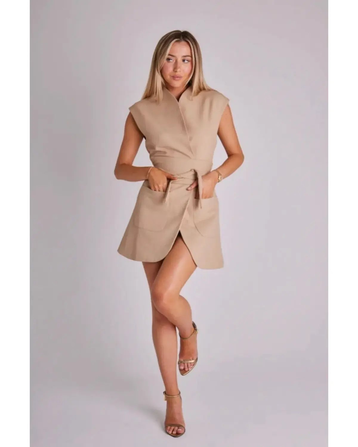 Odd Muse Ultimate Muse Sleeveless Dress Beige Size AU 12 photo 2
