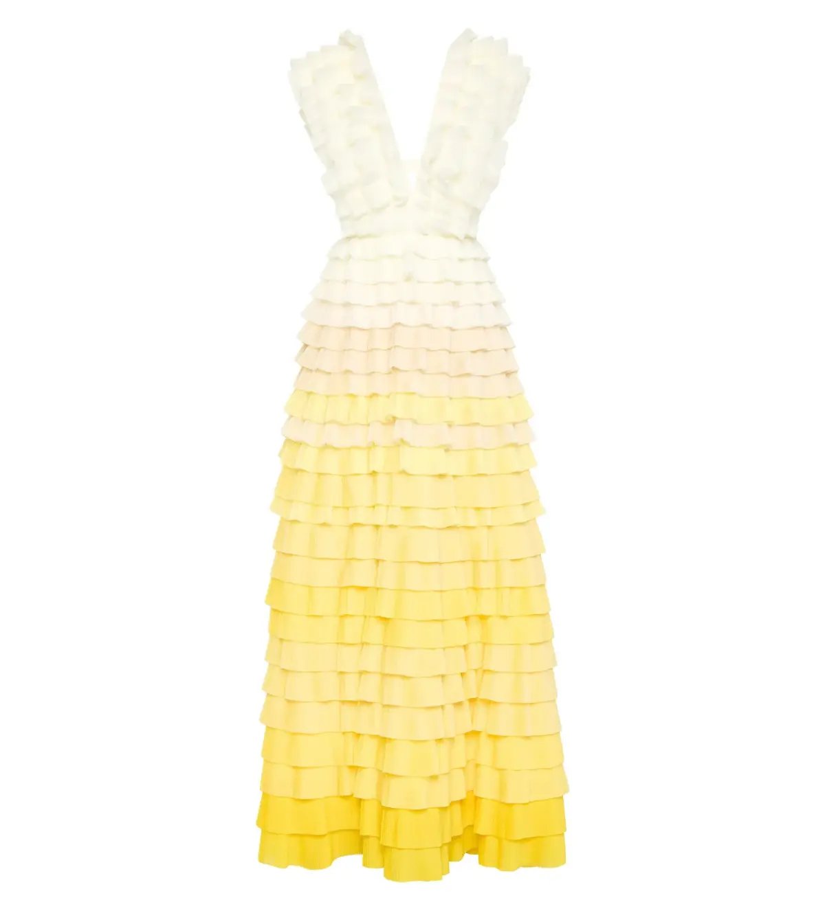 Aje Reflection Ombre Gown in Ivory/Acacia Yellow Size AU 16 photo 6