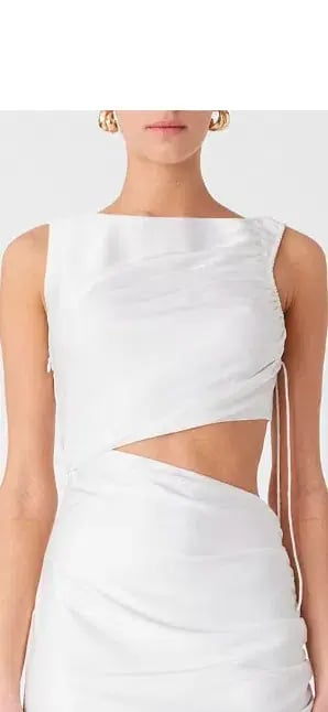 Misha Elio Satin Maxi Dress White Size 12 photo 3