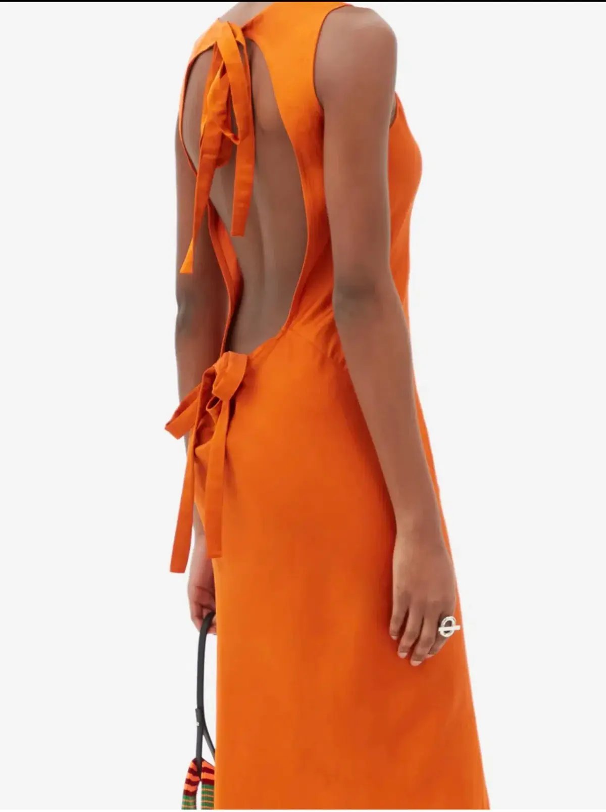 Marques Almeida Orange Backless Dress Orange Size 12 photo 3