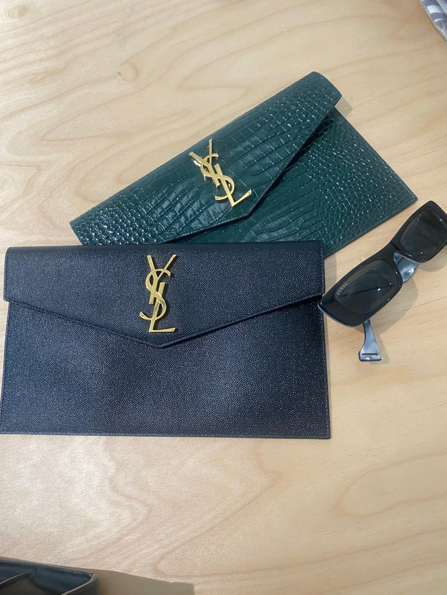 Saint Laurent Uptown Pouch Grn/Gld photo 3