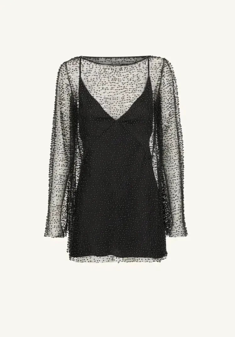 Shona Joy Mona Long Sleeve Mini Dress Black Size 12 photo 2