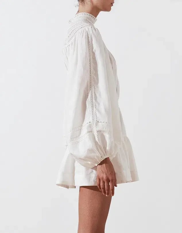 Shona Joy Lola High Neck Mini Dress White Size 8 photo 2