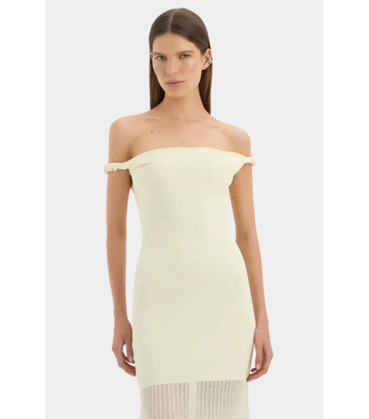 Sir the Label Ella Off Shoulder Twist Dress in Lemon Sorbet Size 10 photo 3