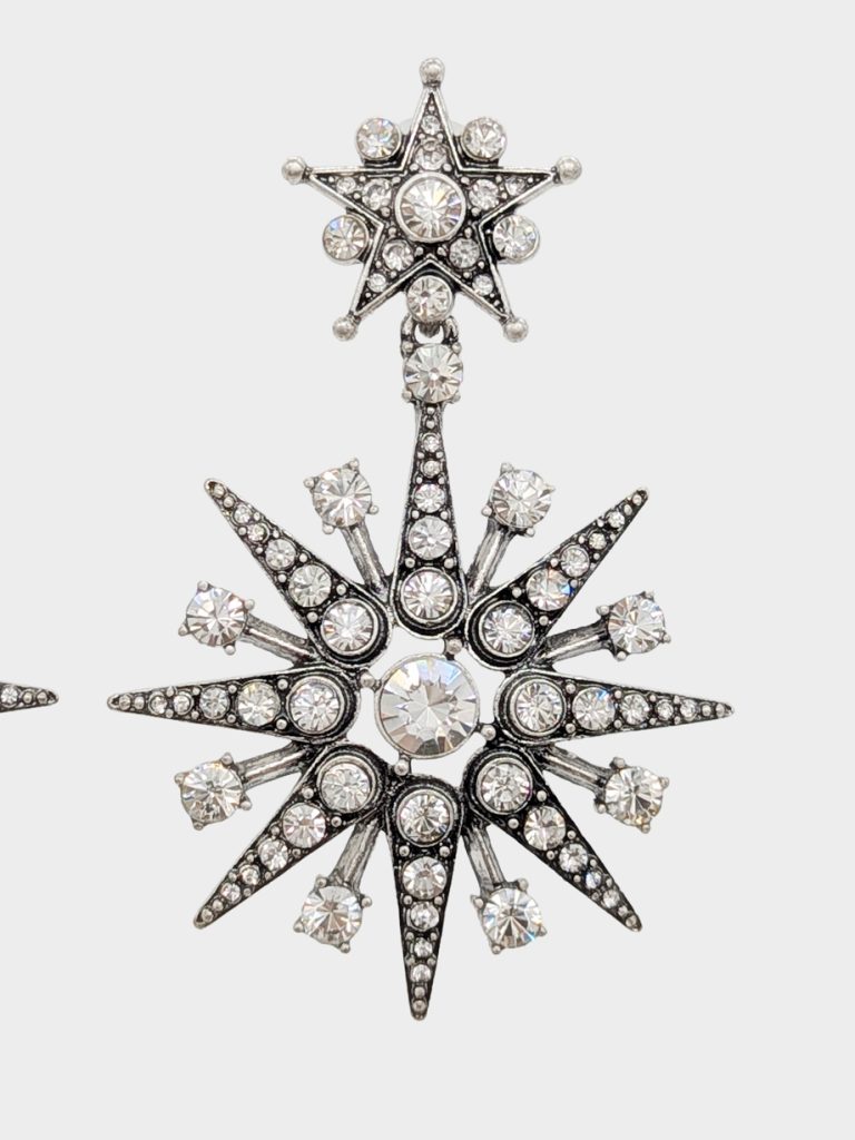 Oscar De La Renta Star Earrings Silver photo 2