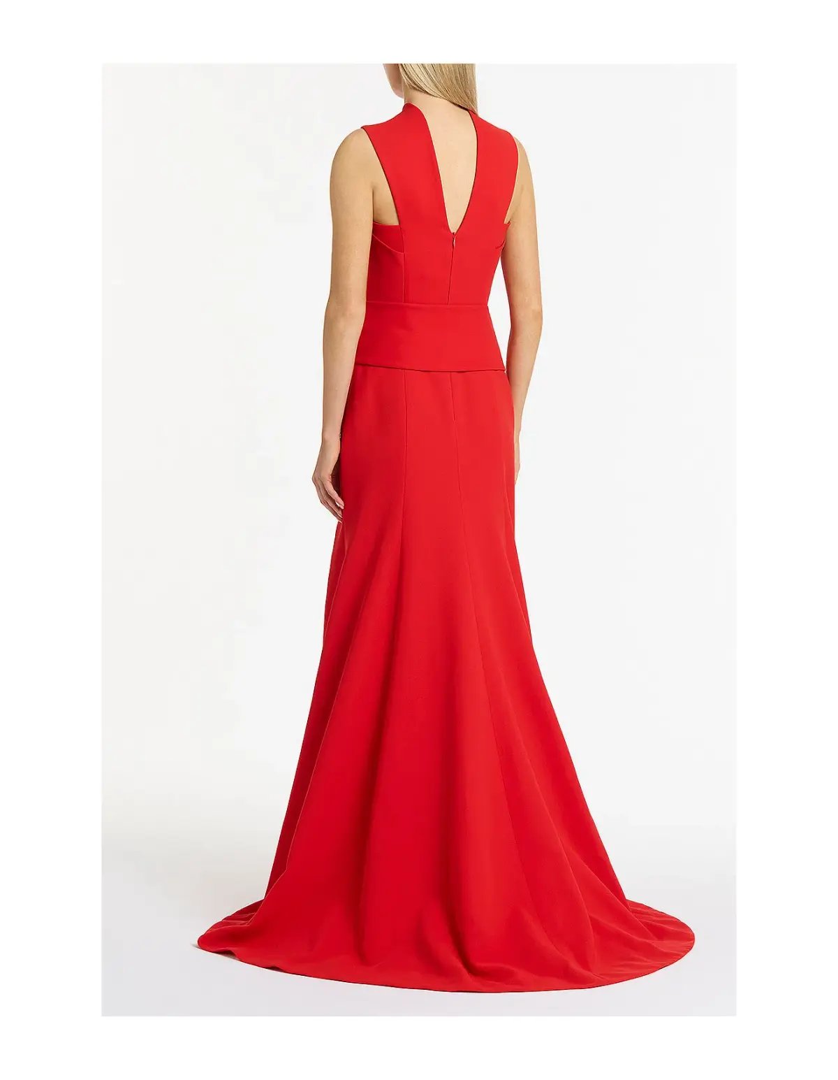 Carla Zampatti Crepe Fascia Cross Over Gown Red Size AU 6 photo 3