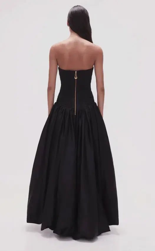 Aje Violette Bubble Hem Maxi Dress Black Size 8 photo 3