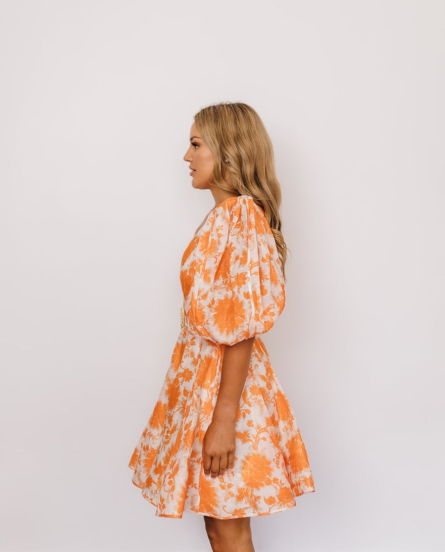 Zimmermann Postcard Puff-Sleeve Flared Mini Dress photo 3