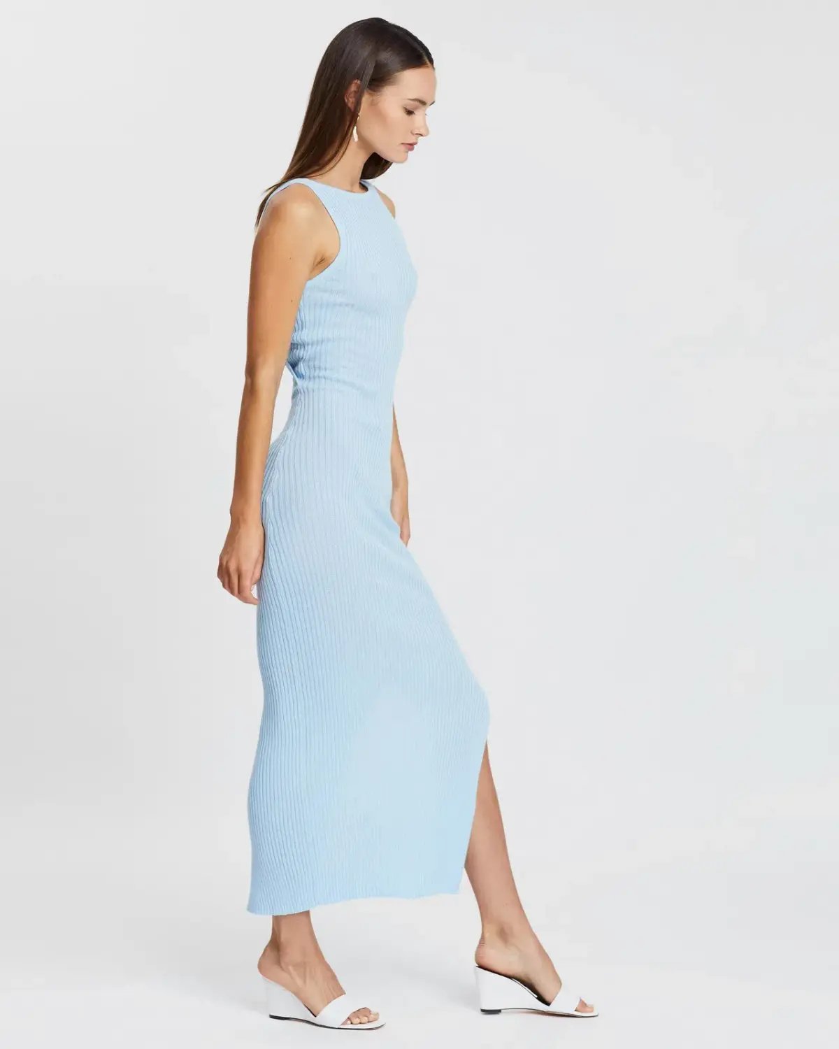 Bec & Bridge Riviera Knit Midi Dress in Blue Size AU 10 photo 2
