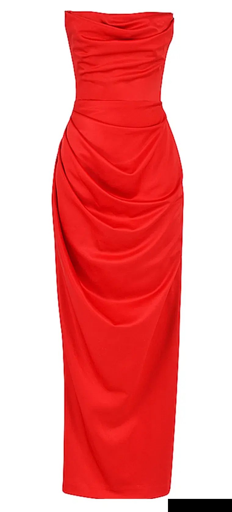 House of CB Adrienne Scarlet Satin Strapless Gown size 12 photo 6