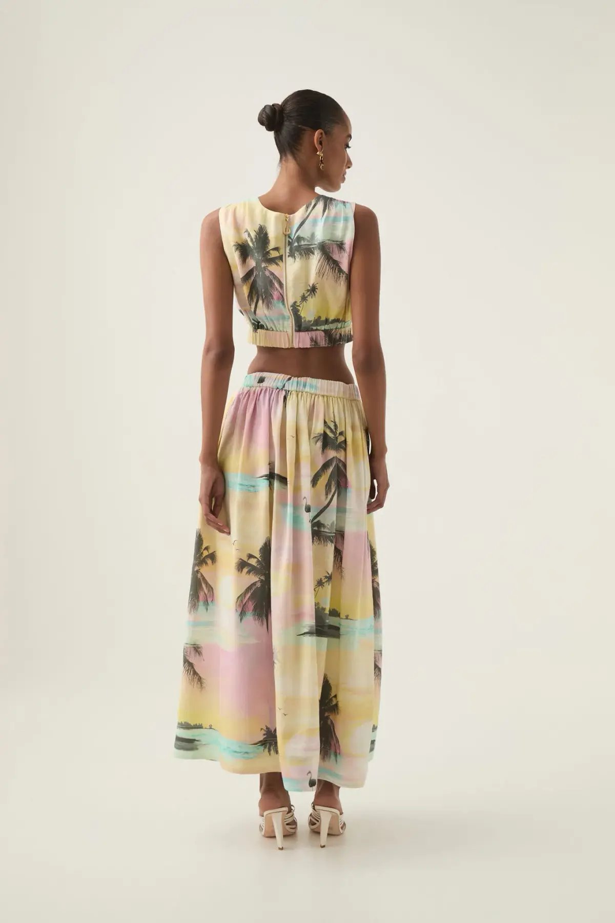 Aje Nicolette Elasticated Top Size 14 and Maxi Skirt Size 10 Set Sunset Sky photo 3