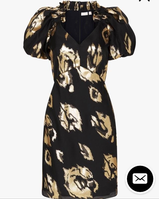 Eternal Flame Dress (Mini) Black & Gold Size 8 photo 4